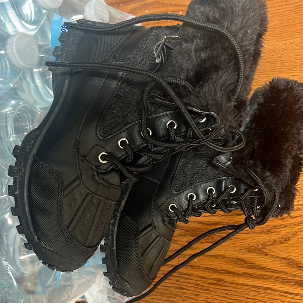 U.S. POLO ASSN. Black Fur-Lined Winter Boots
